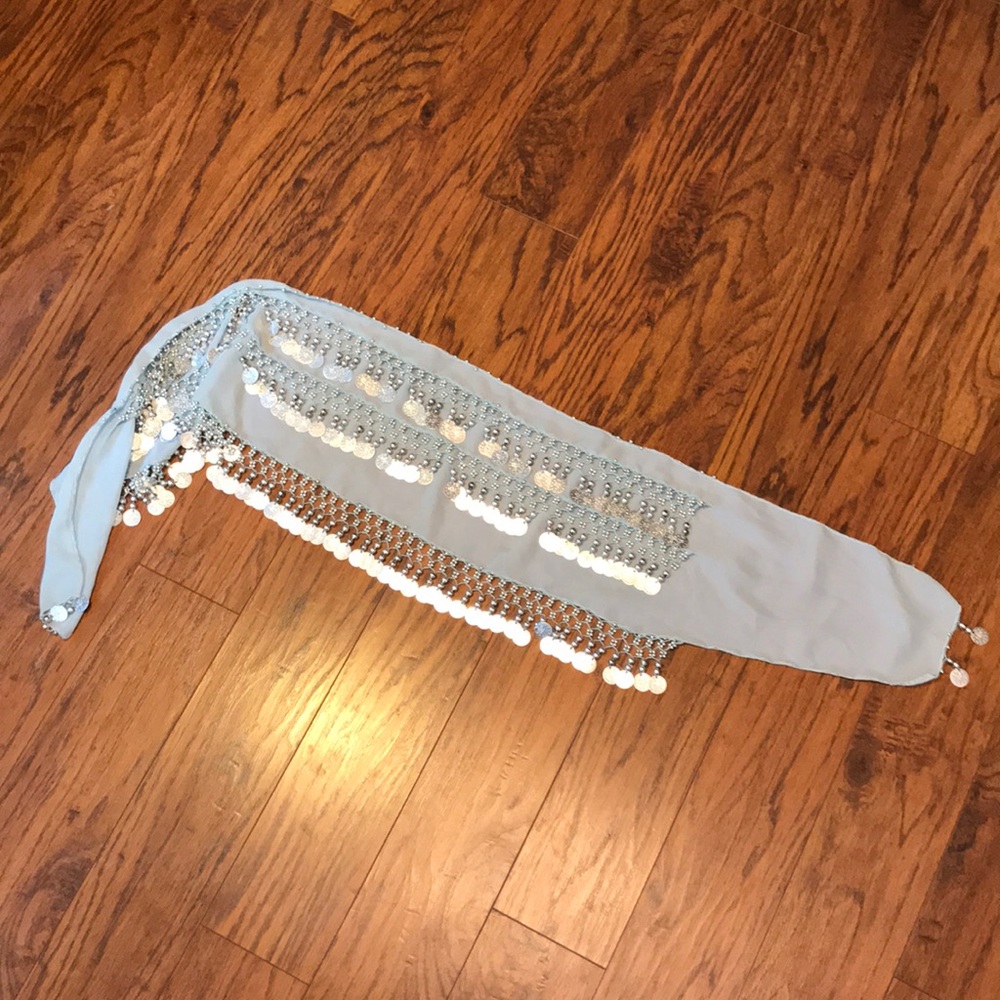 Belly Dance Zumba Coin Skirt Scarf Wrap Belt OS